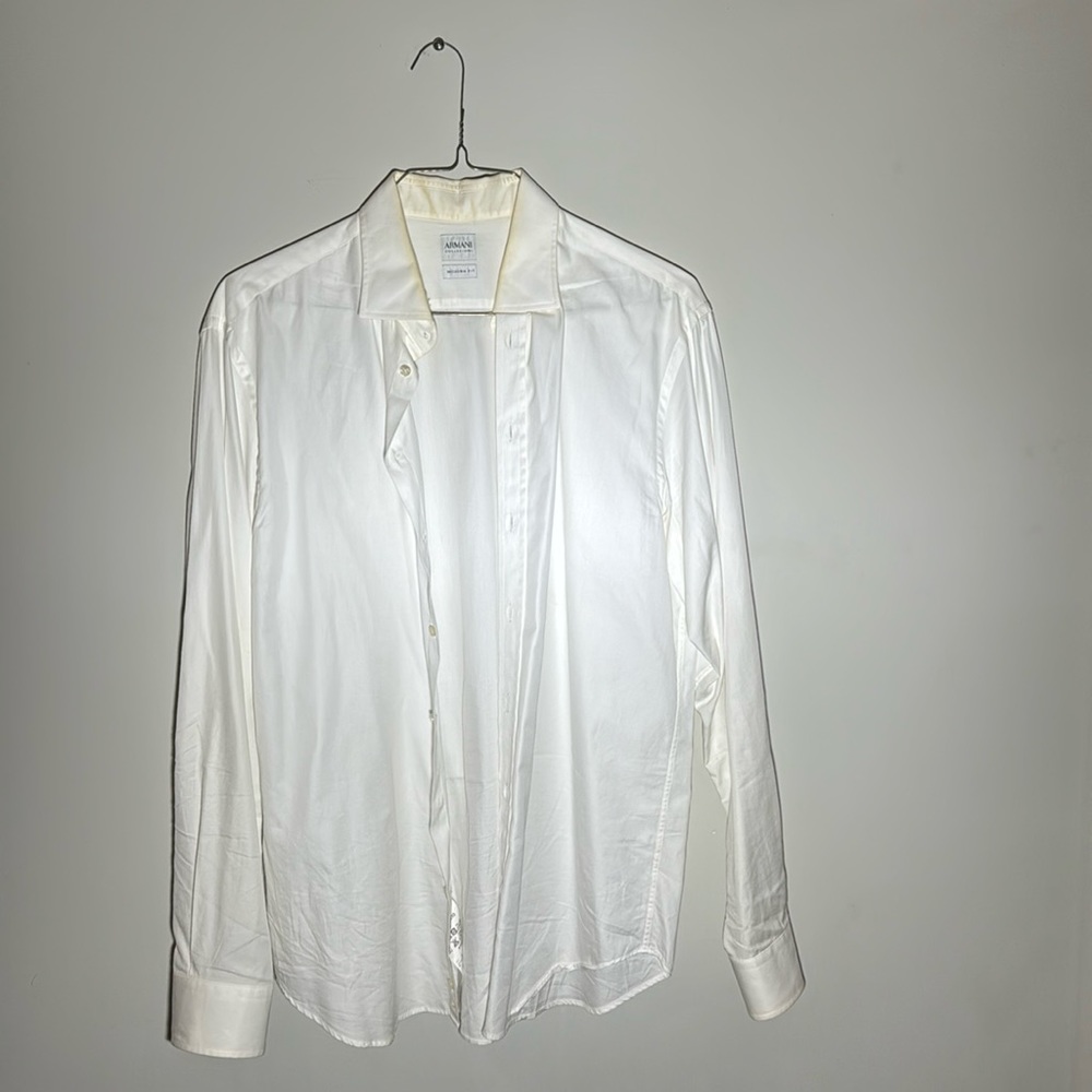 Giorgio Armani Collezioni Men’s white 42 - 16 1/2 dress shirt.